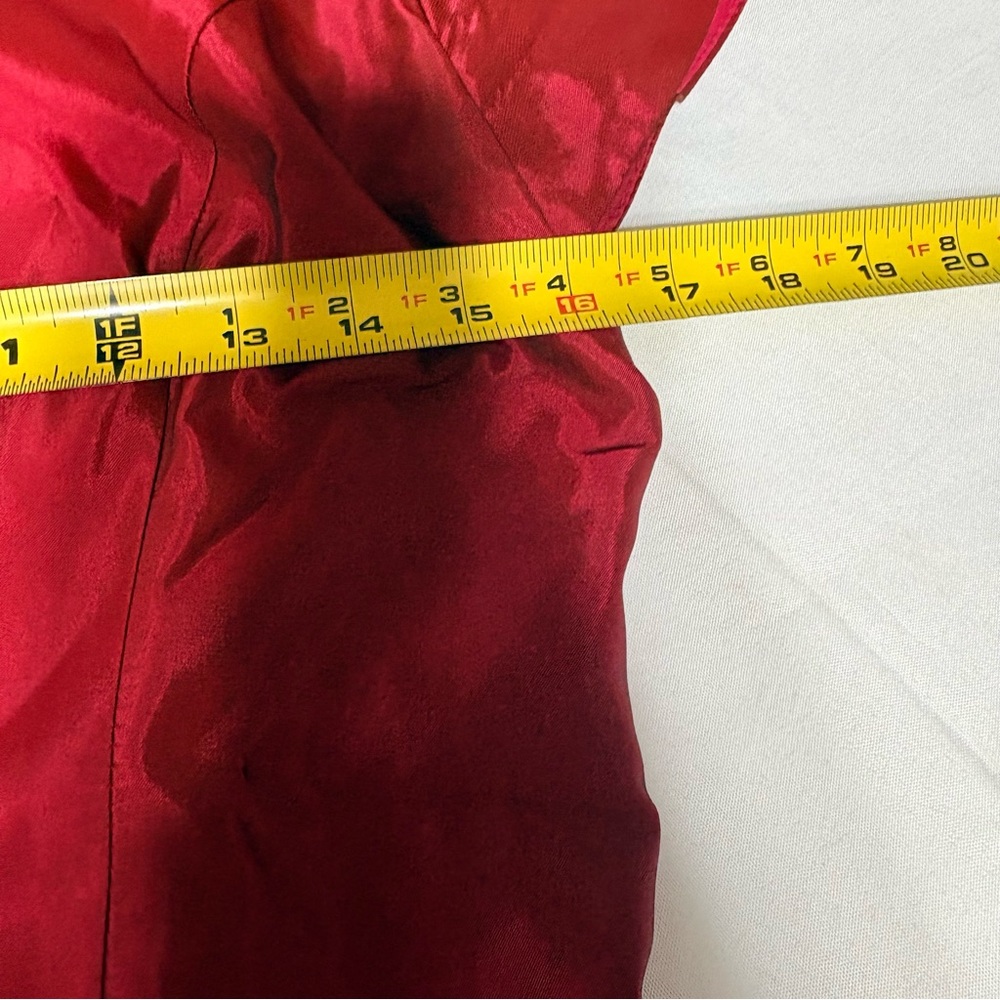 Vintage Rampage red satin peplum top featuring a bold statement style - Picture 6 of 8